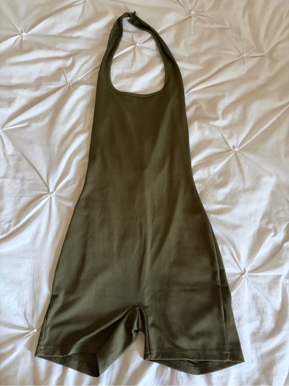 Olive Green Halter One-Piece Romper